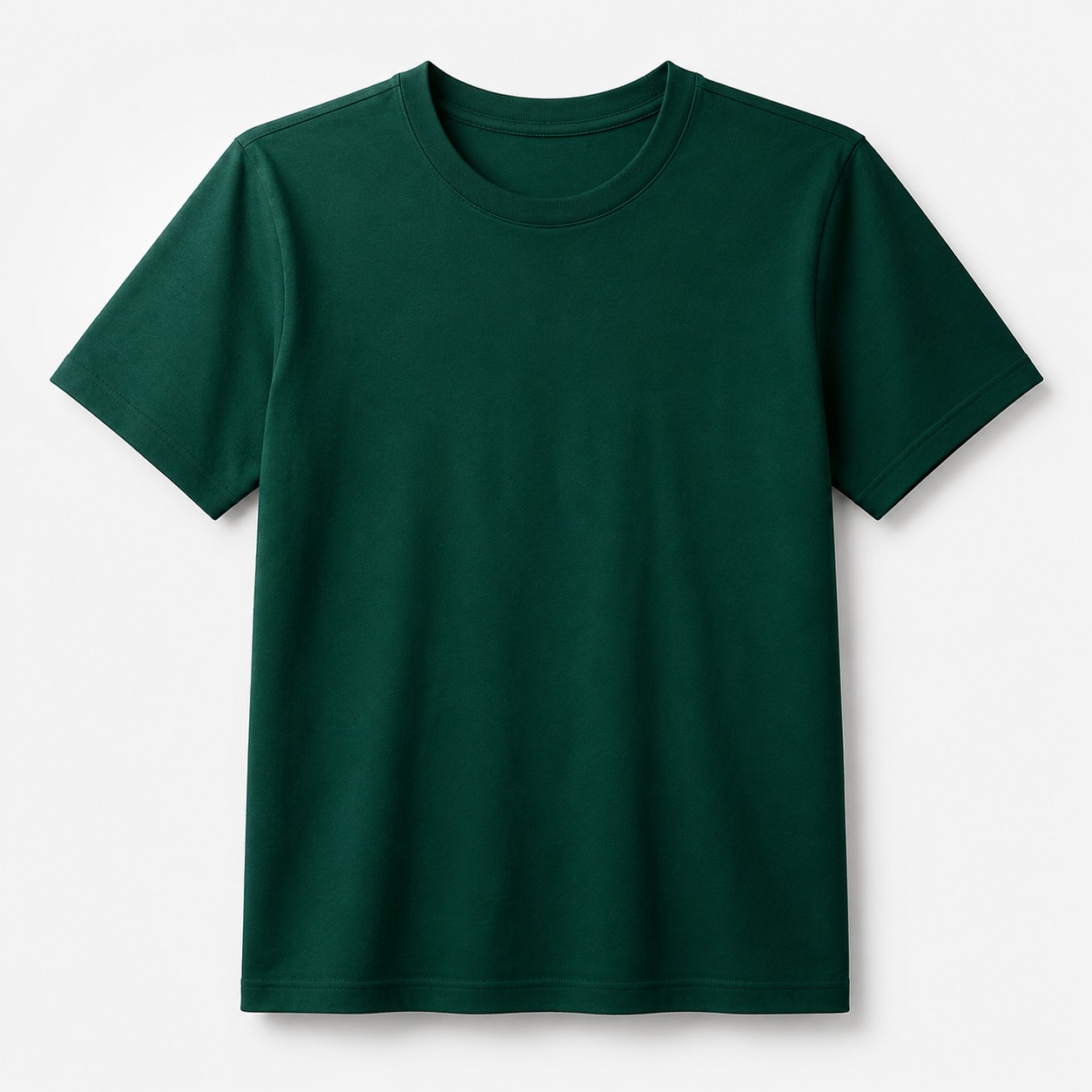 100% Cotton Plain T-Shirt – Forest Green
